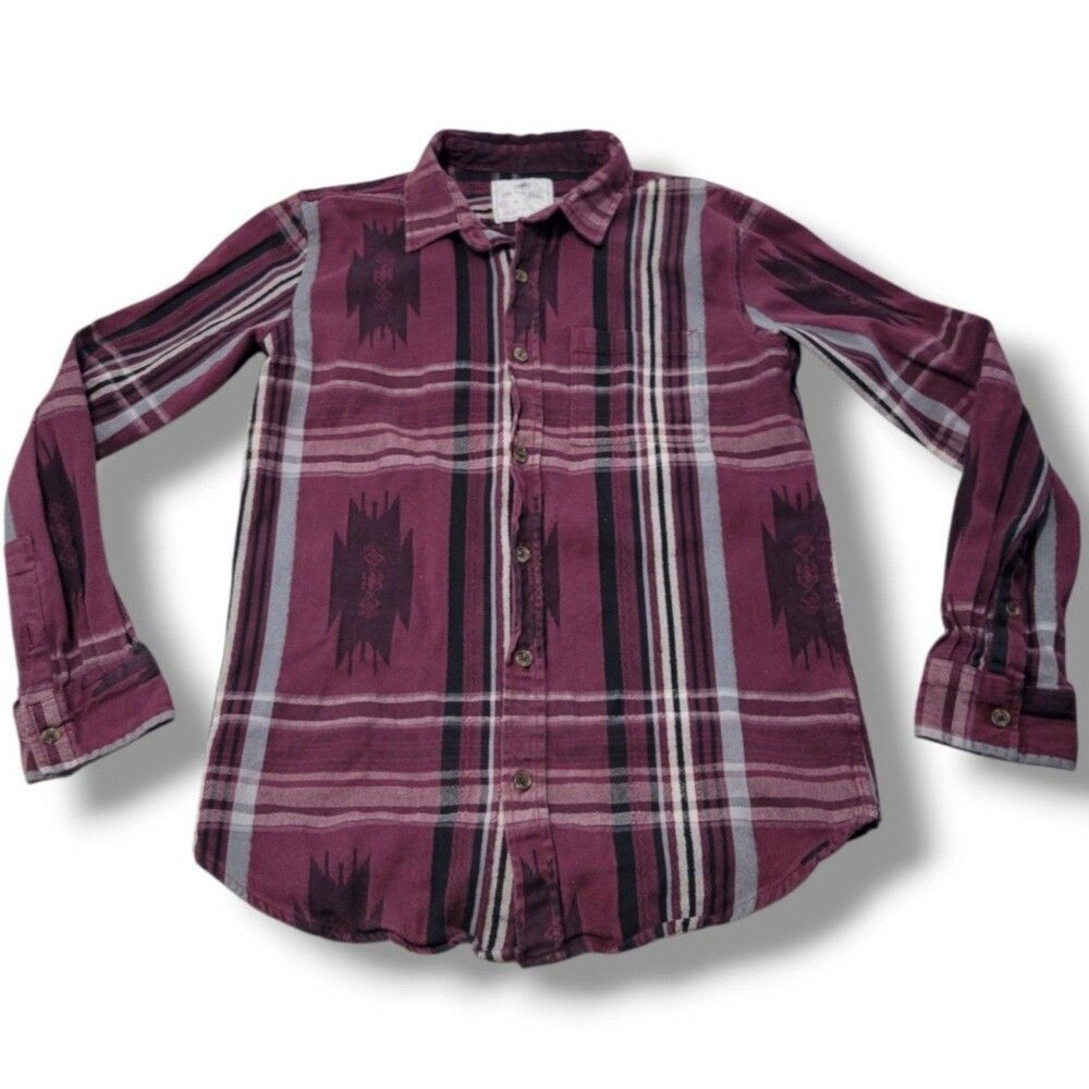 On The Byas Shirt Size Small Men's Long Sleeve Button Up Shirt Southwest Striped